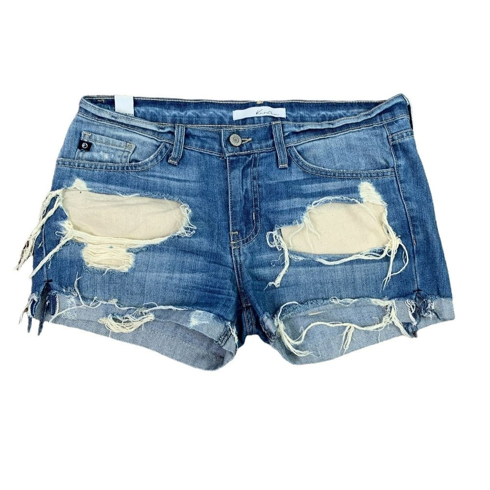🟢 KANCAN Women's Size 26 Estilo Distressed Cut-Off Mid Rise Denim Shorts